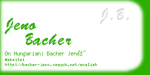 jeno bacher business card